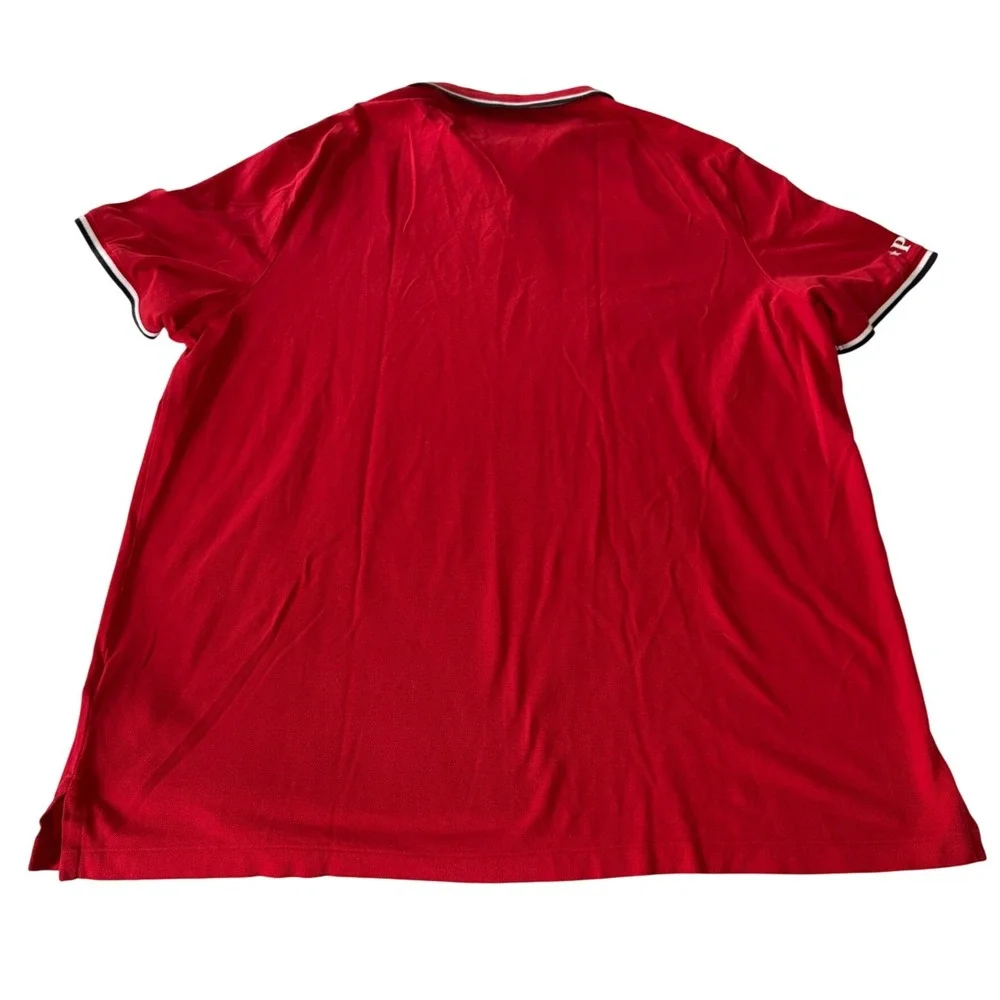 Polo by Ralph Lauren Red Short Sleeve Polo with White & Navy Trim